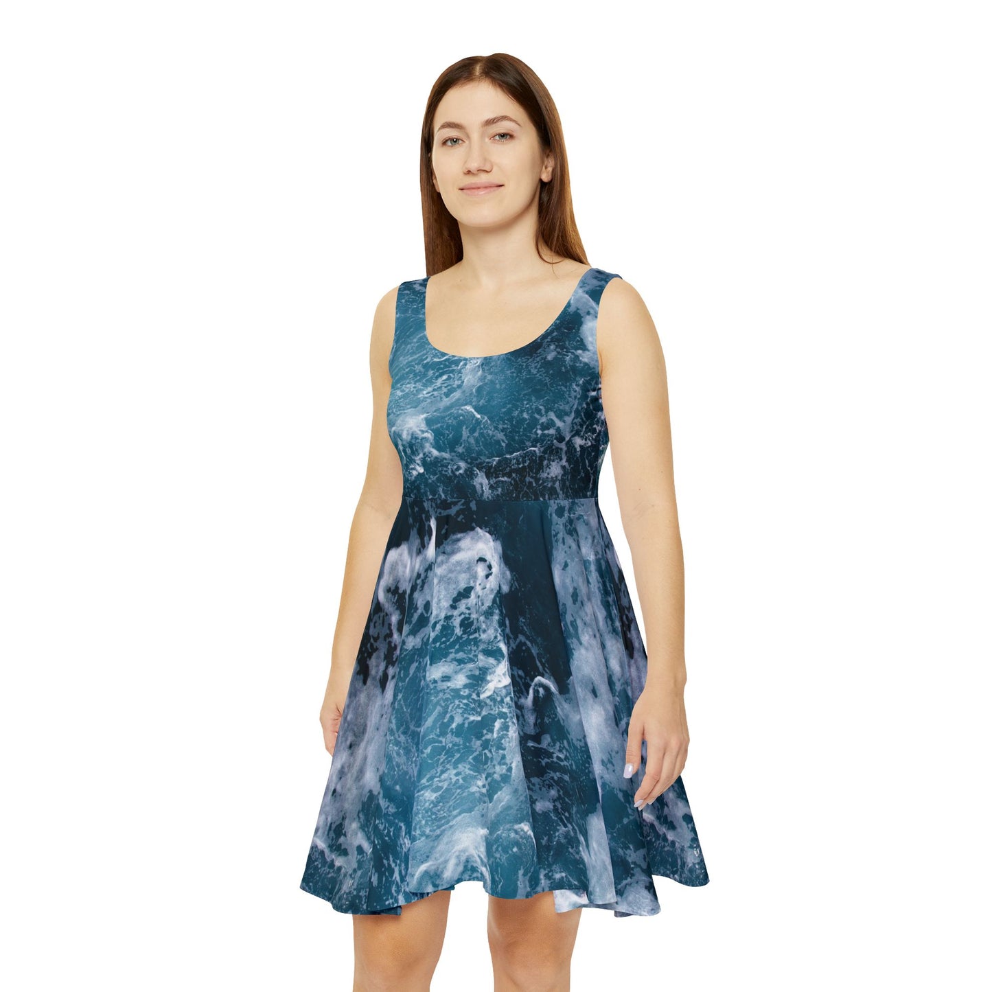 Ocean Wave Skater Dress for Women
