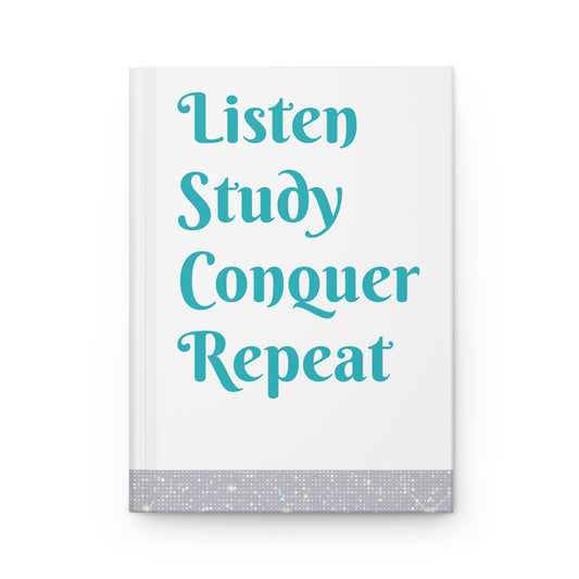 Motivational Hardcover Journal, Inspirational Notebook for Students, Study Planner, Goal Tracker, Gift for Graduates, Conquer Your Studies