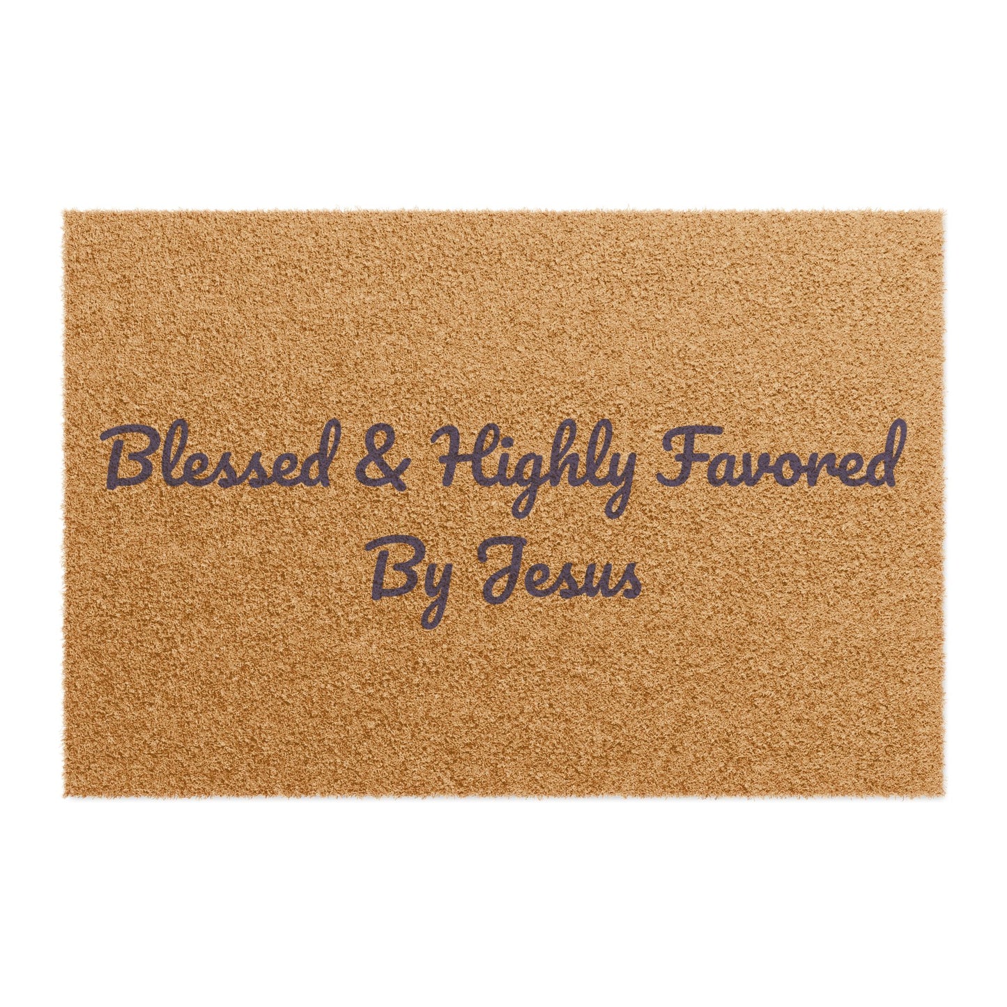 Blessed & Highly Favored Doormat, Custom Welcome Mat, Inspirational Home Decor, Gift for Housewarming, Motivation for Entryway