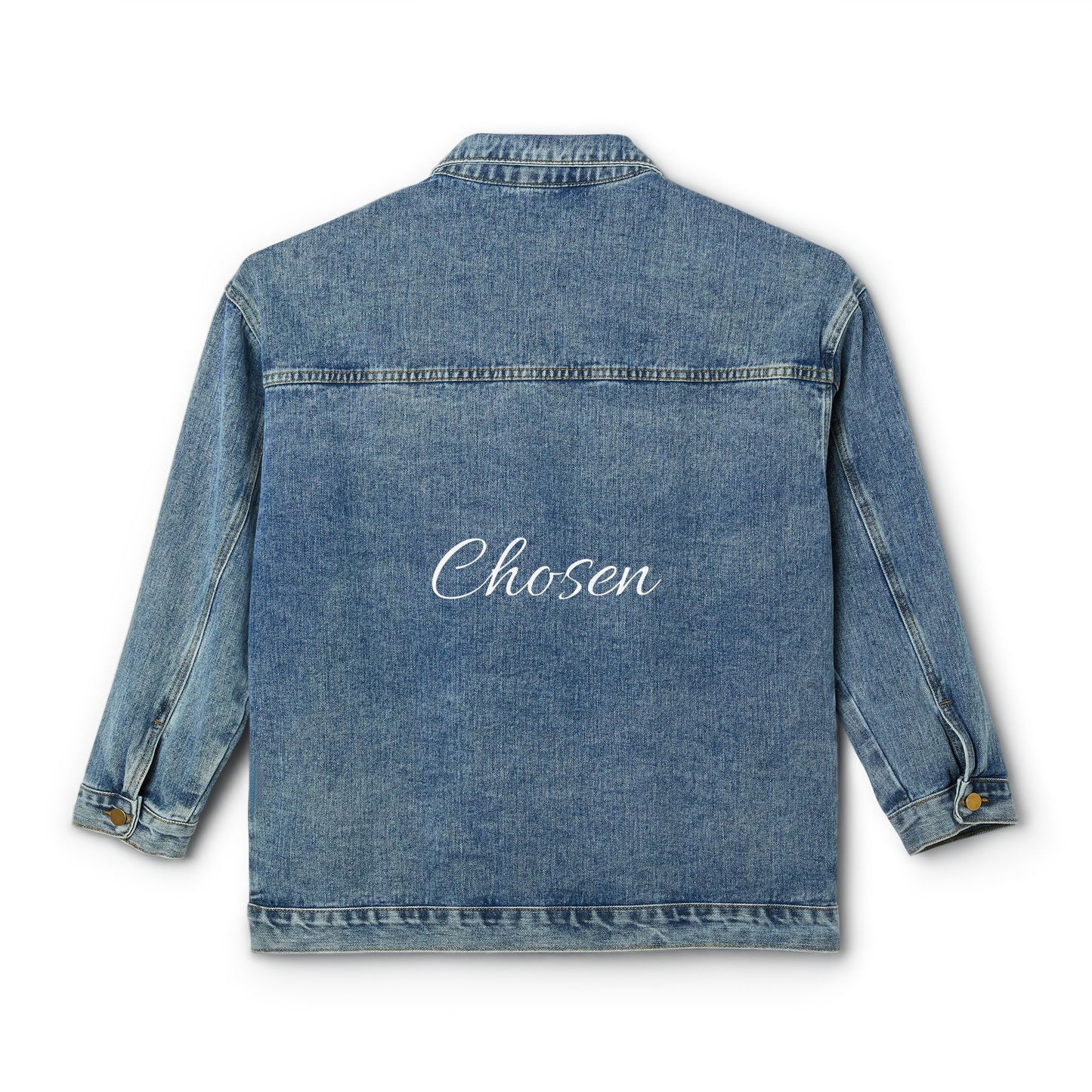 Chic Women's Denim Jacket - (Design is on the back!)