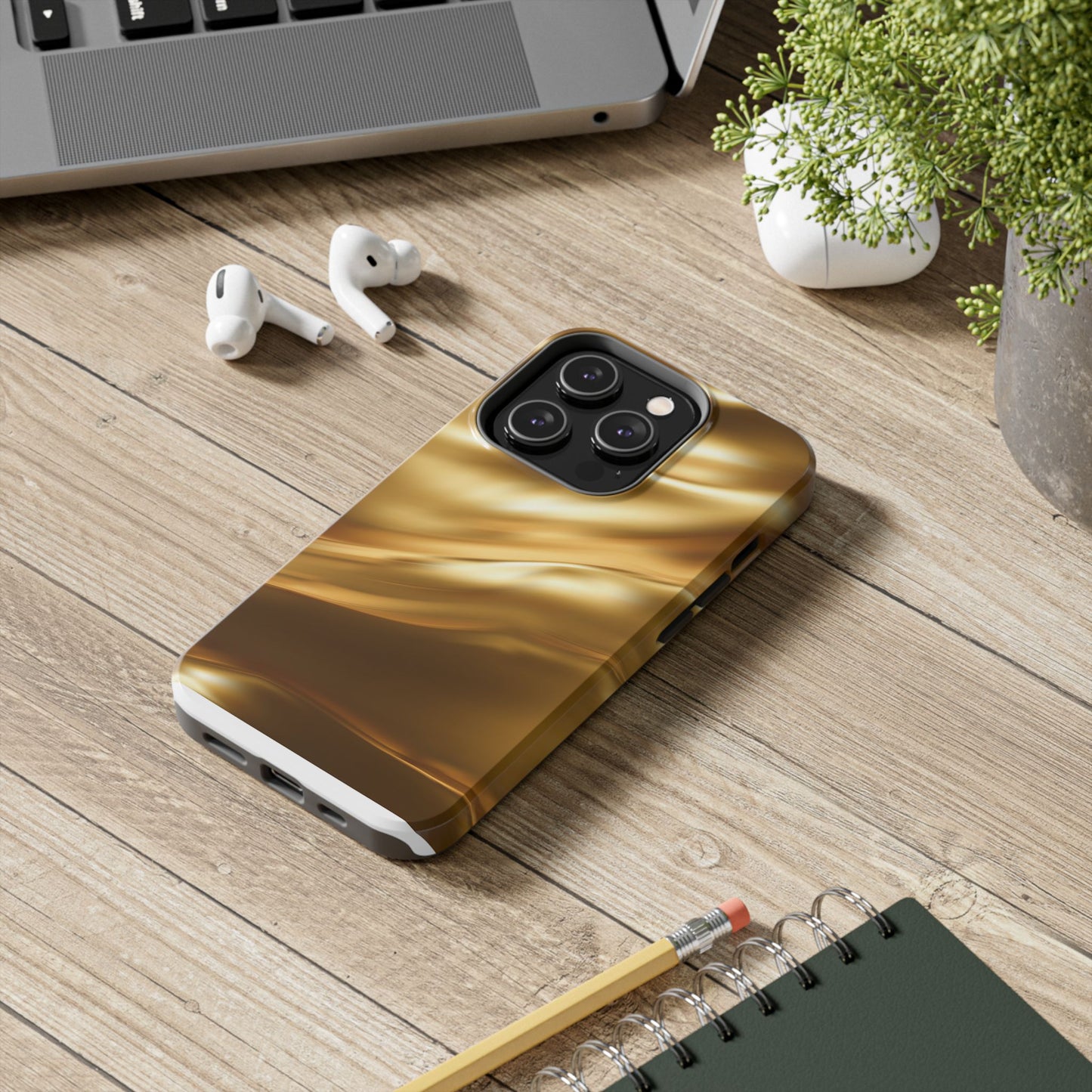 Luxurious Gold Phone Case, Tough Phone Cover, Premium Cell Phone Protector, Stylish Phone Accessory, Gift for Her