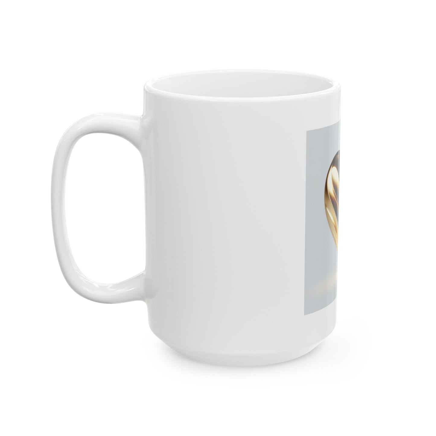 Golden Heart Ceramic Mug | Inspirational Gift, Custom Coffee Mug, Valentine's Day, Home Decor, Unique Present