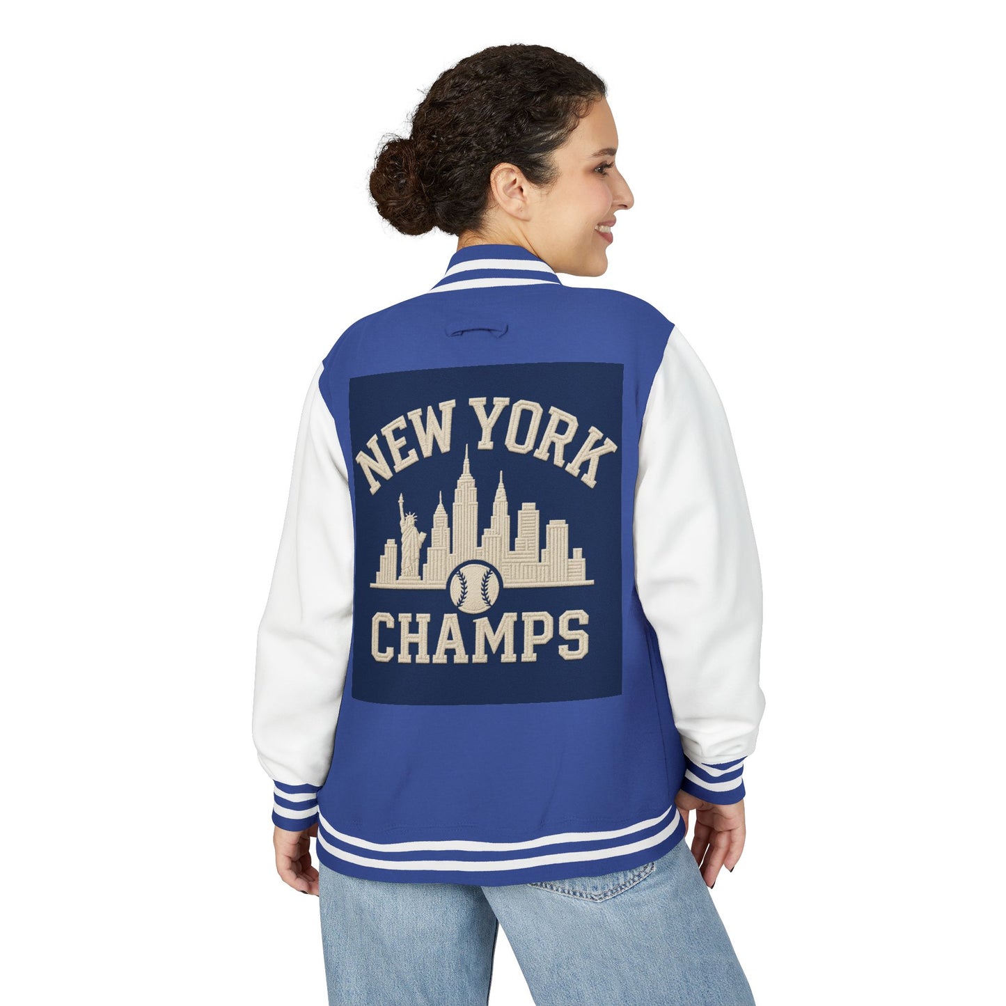Unisex Heavyweight New York Champs Letterman Jacket | Streetwear, College Gear, Sports Fan Apparel, Retro Style, Graduation Gift