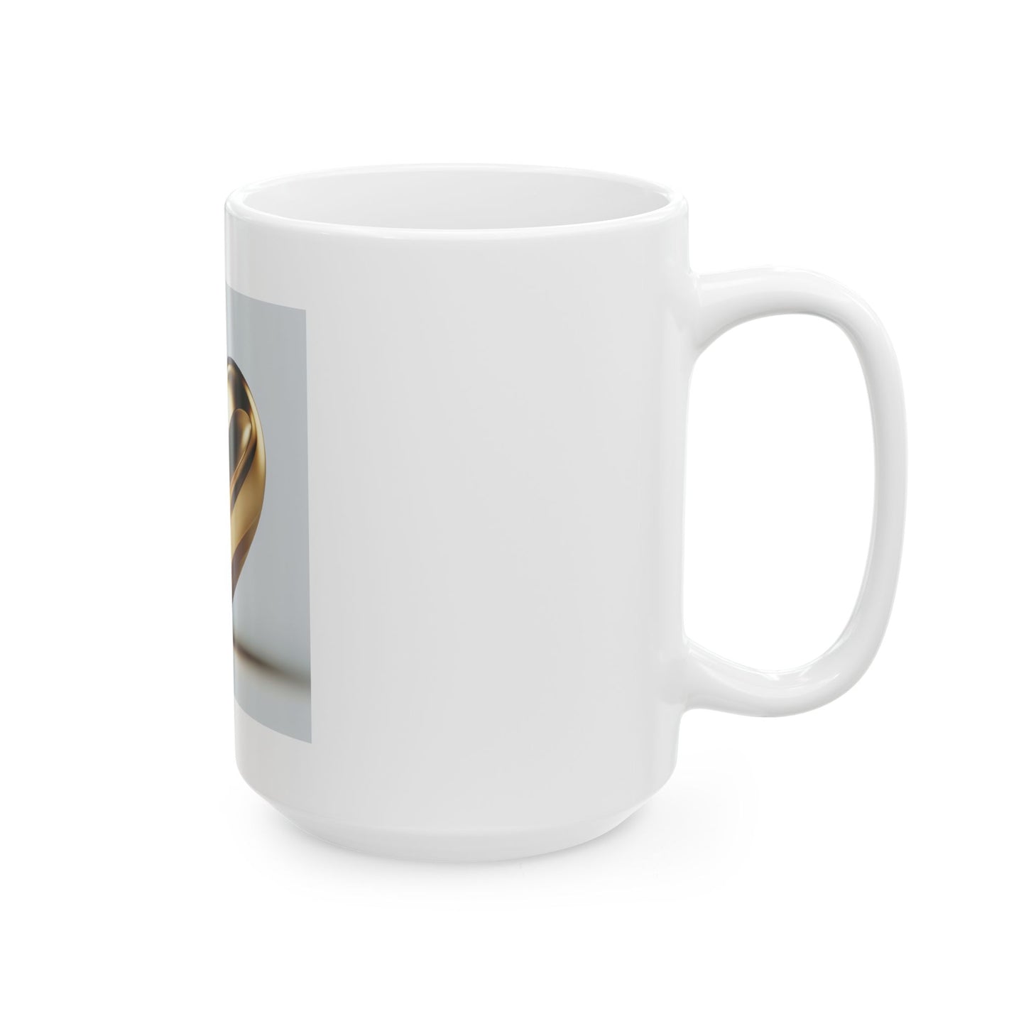 Golden Heart Ceramic Mug | Inspirational Gift, Custom Coffee Mug, Valentine's Day, Home Decor, Unique Present