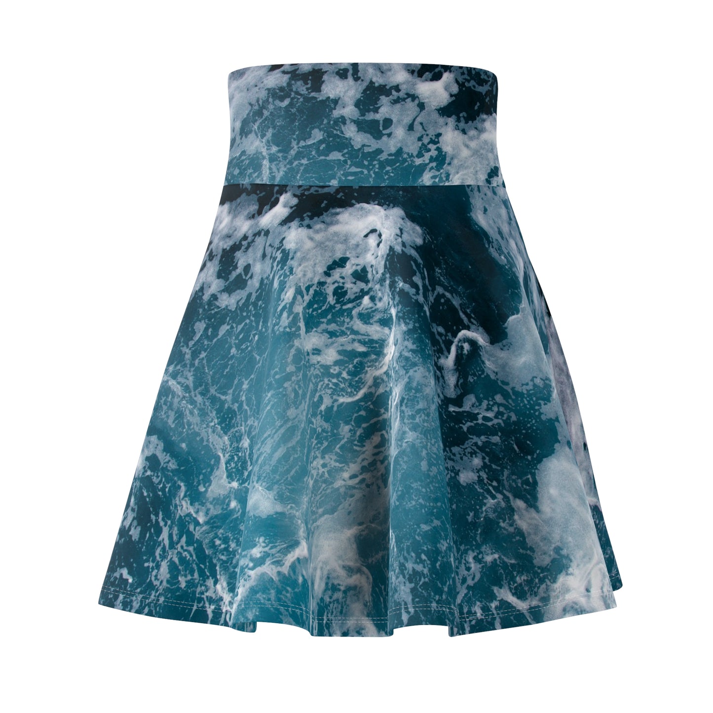 Ocean Waves Women's Skater Skirt, Summer Fashion, Beach Outfit, Casual Wear, Gift for Her, AOP Print Skirt