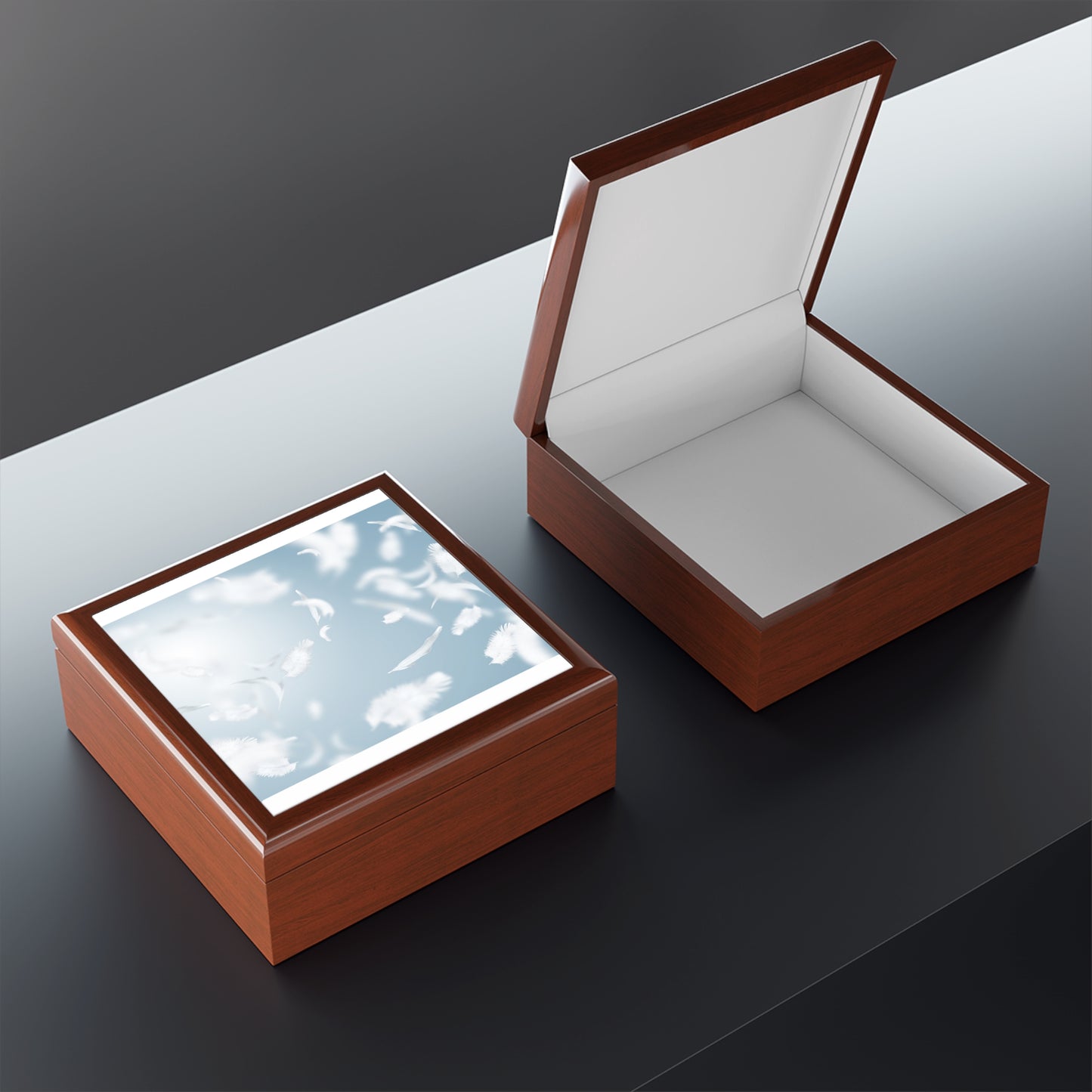 Elegant Feather Jewelry Box - Perfect for Gifts, Special Occasions, Organizing Accessories, Home Decor, Keepsake Storage