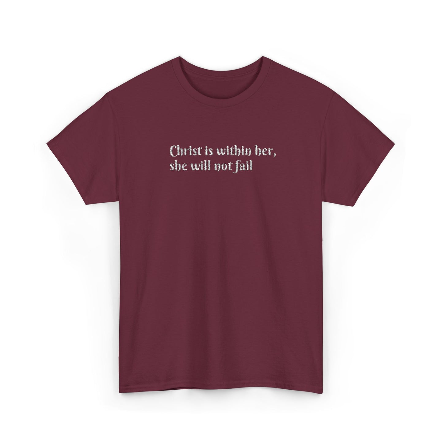 Heavy Cotton Tee for Women. Christ is within her, she will not fail (inspired by Psalm 46:5)