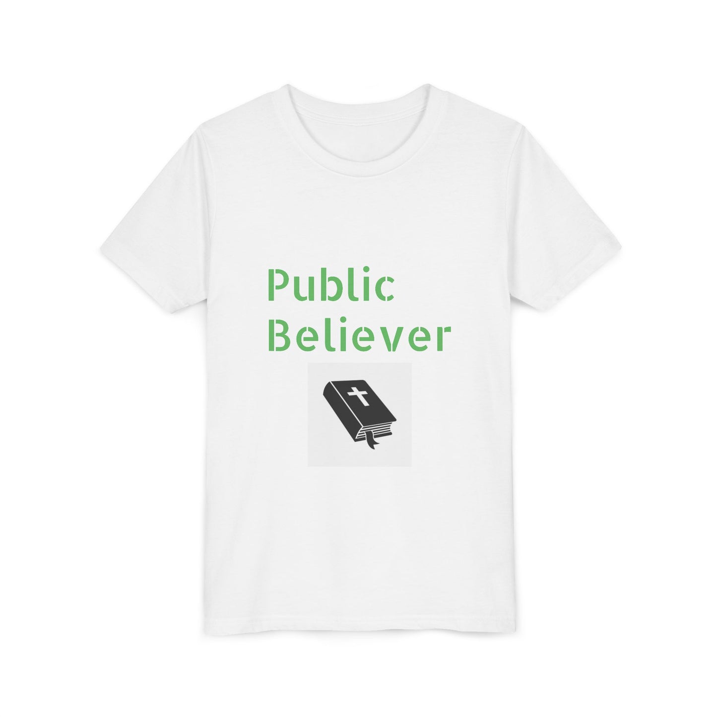 Public Believer Youth Tee | Christian Youth Shirt | Faith-Based Gift | Casual Wear | Sunday School Outfit | Inspirational Top
