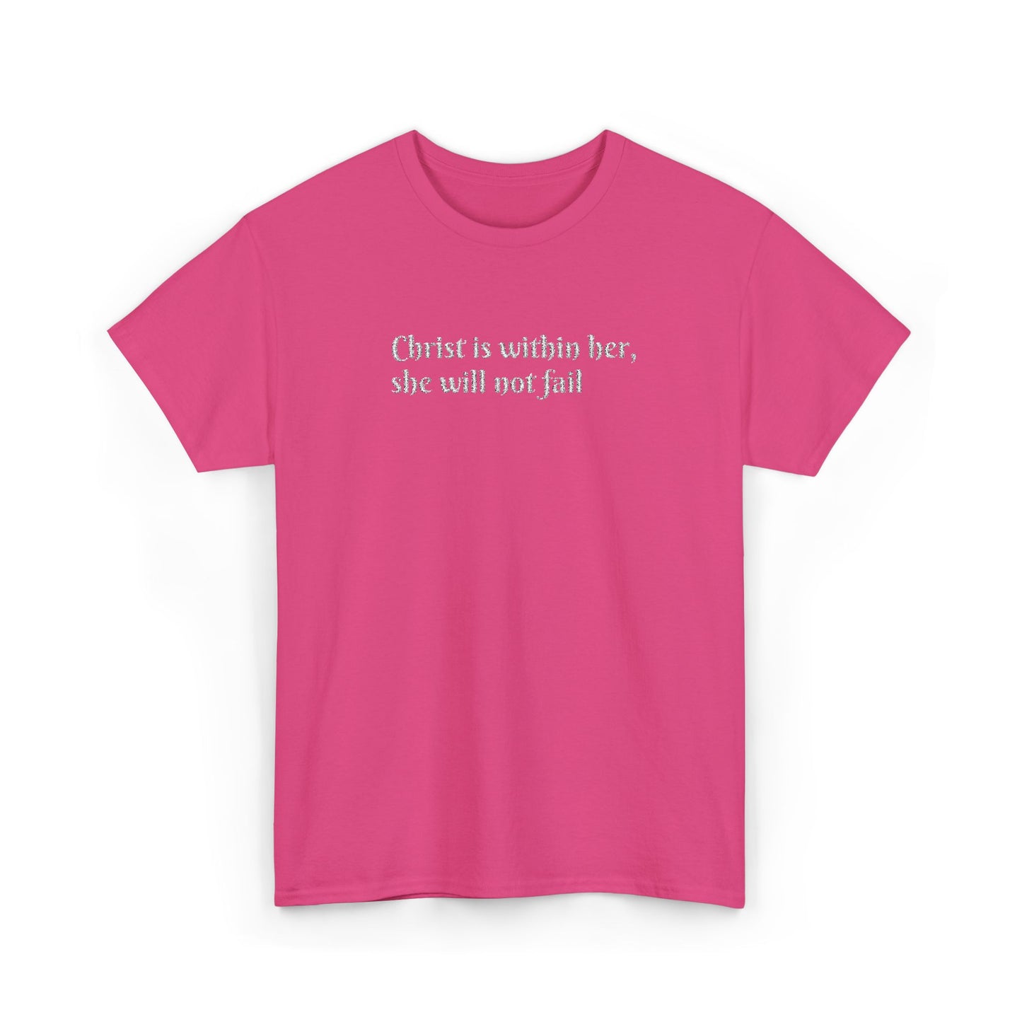 Heavy Cotton Tee for Women. Christ is within her, she will not fail (inspired by Psalm 46:5)