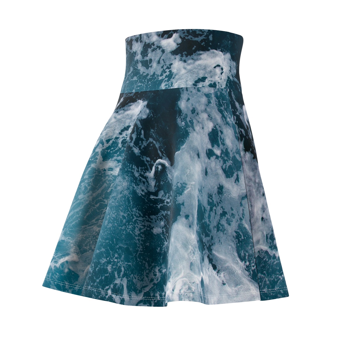 Ocean Waves Women's Skater Skirt, Summer Fashion, Beach Outfit, Casual Wear, Gift for Her, AOP Print Skirt
