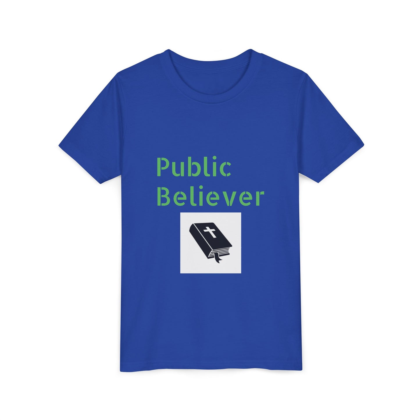 Public Believer Youth Tee | Christian Youth Shirt | Faith-Based Gift | Casual Wear | Sunday School Outfit | Inspirational Top