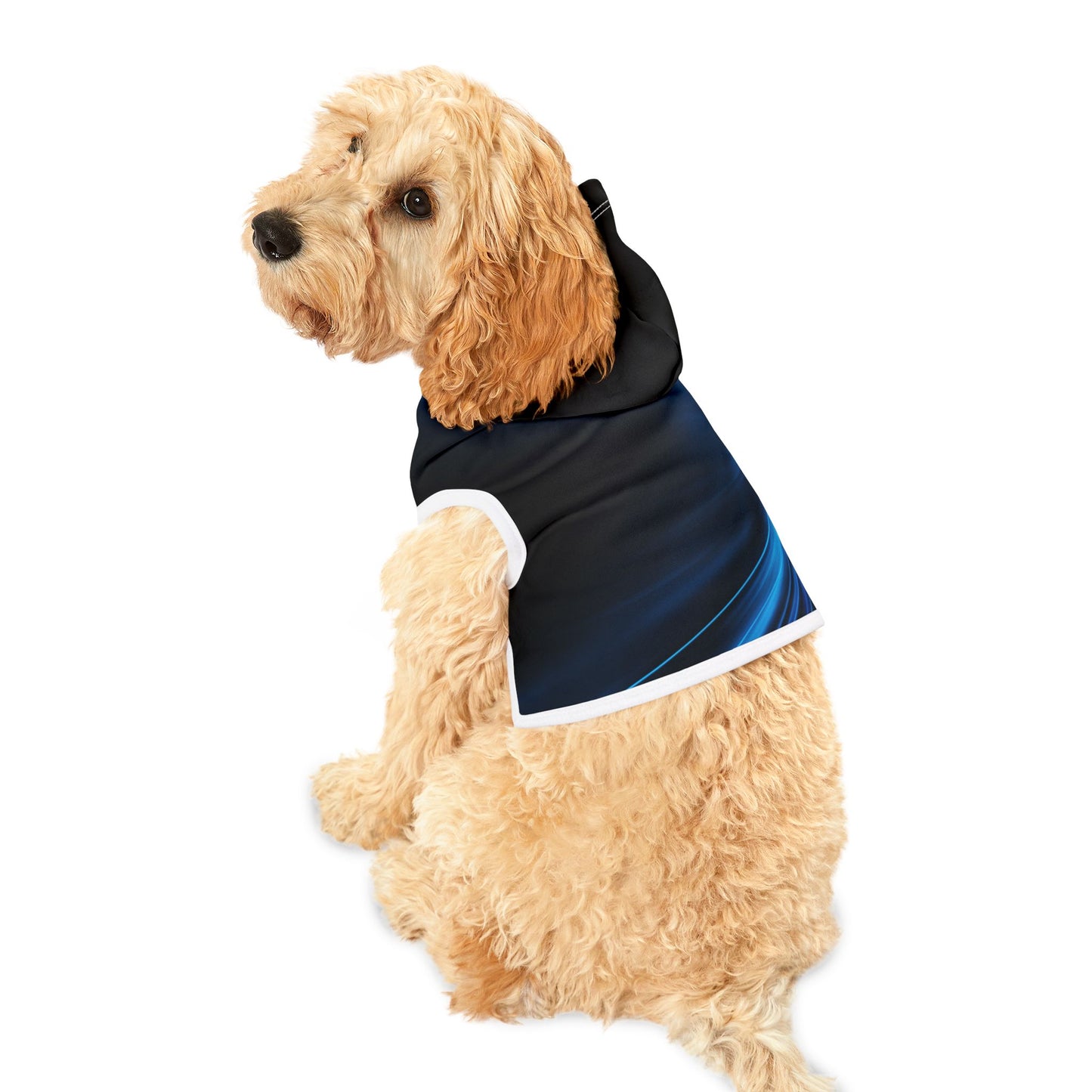 Stylish Pet Hoodie with Blue Wave Design, Cozy Dog Apparel, Pet Fashion, Gift for Dog Lovers, Warm Hooded Jacket for Pets