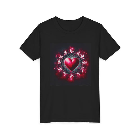 Girls' Youth T-Shirt with Unique Heart & Doves Design