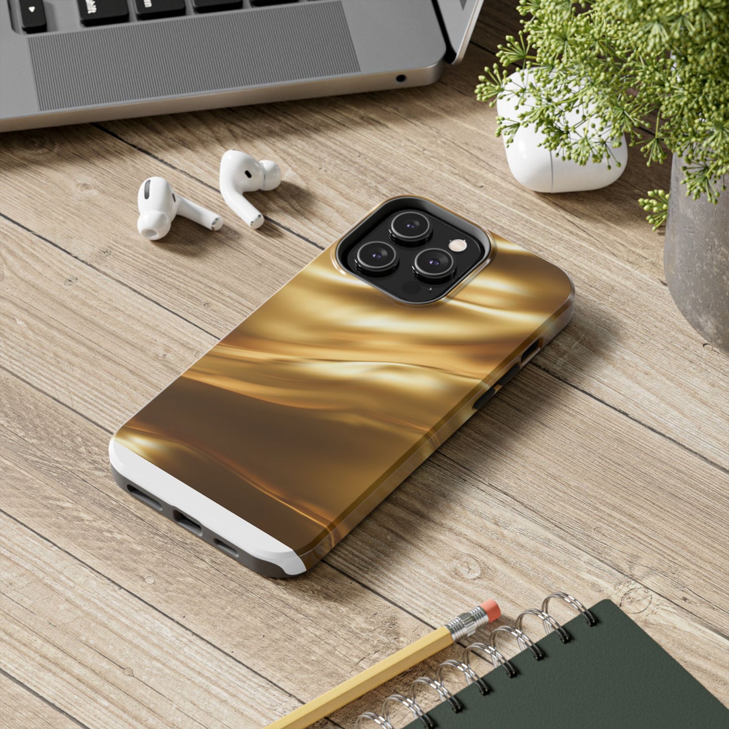 Luxurious Gold Phone Case, Tough Phone Cover, Premium Cell Phone Protector, Stylish Phone Accessory, Gift for Her