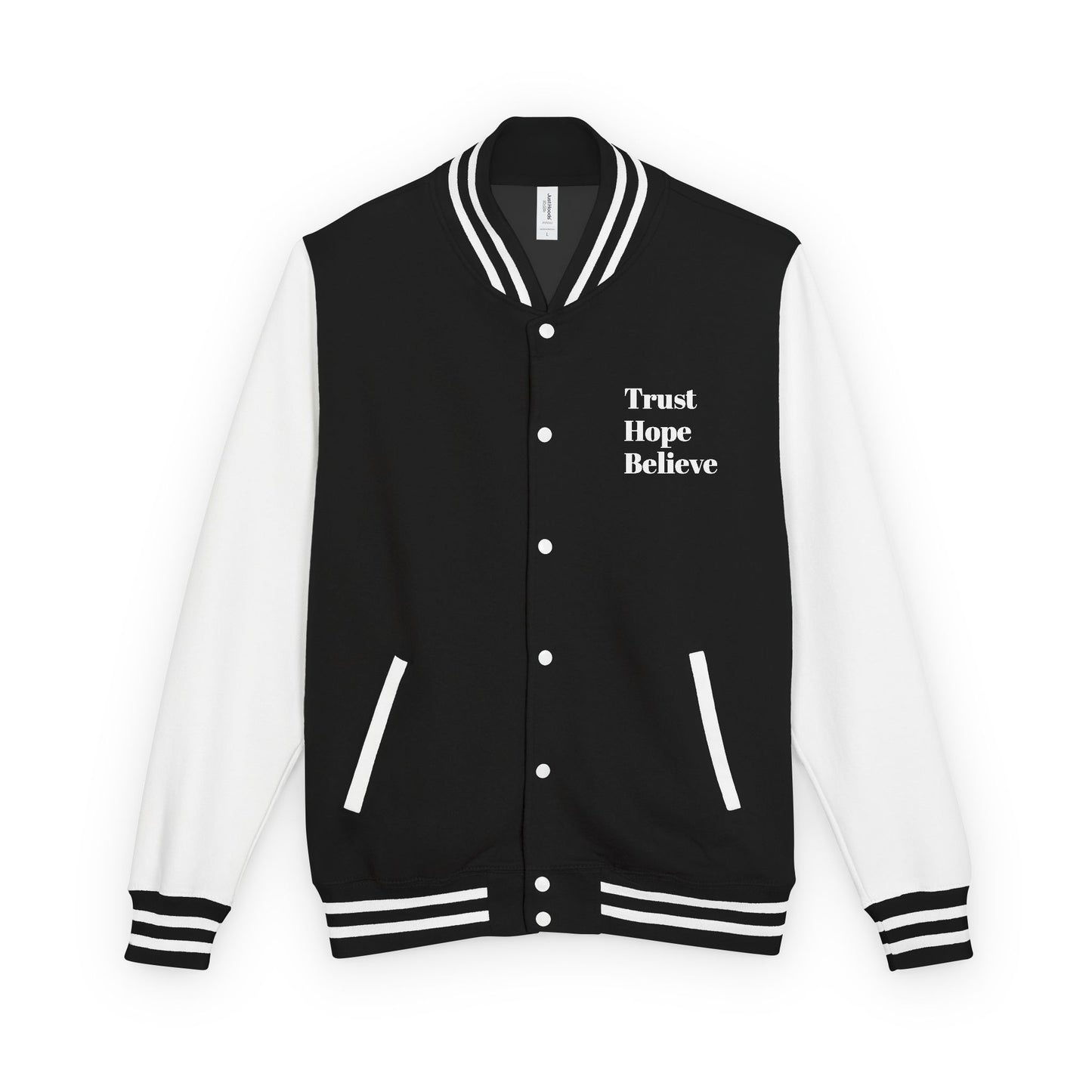 Unisex Heavyweight Letterman Jacket - Trust Hope Believe