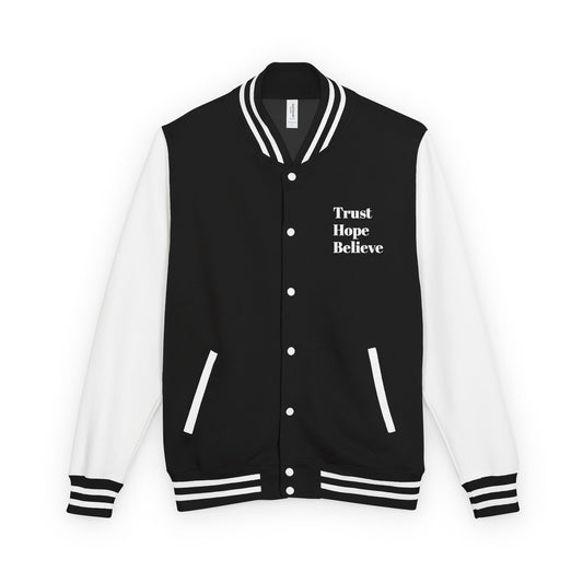 Unisex Heavyweight Letterman Jacket - Trust Hope Believe
