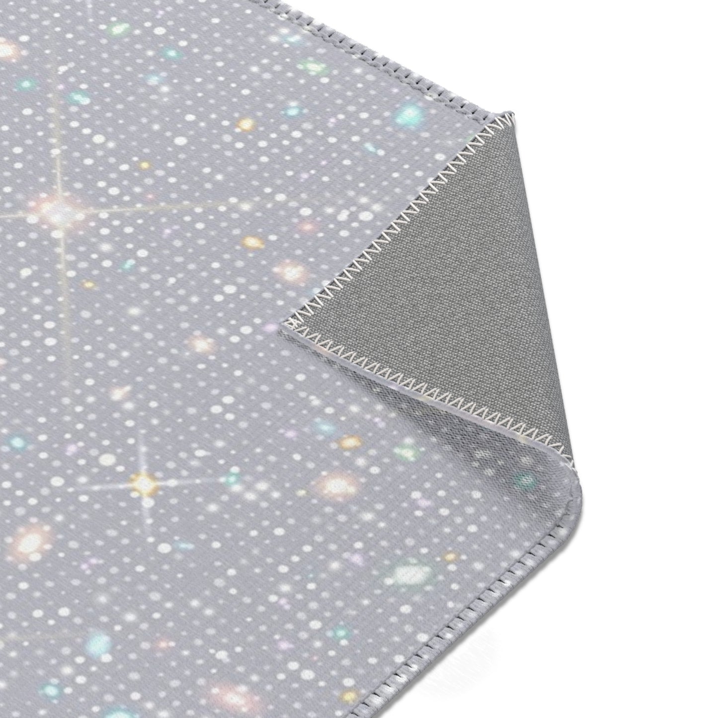 Sparkling Stars Area Rug, Cosmic Home Decor, Living Room Carpet, Bedroom Rug, Shimmering Floor Mat, Celestial Gift Idea