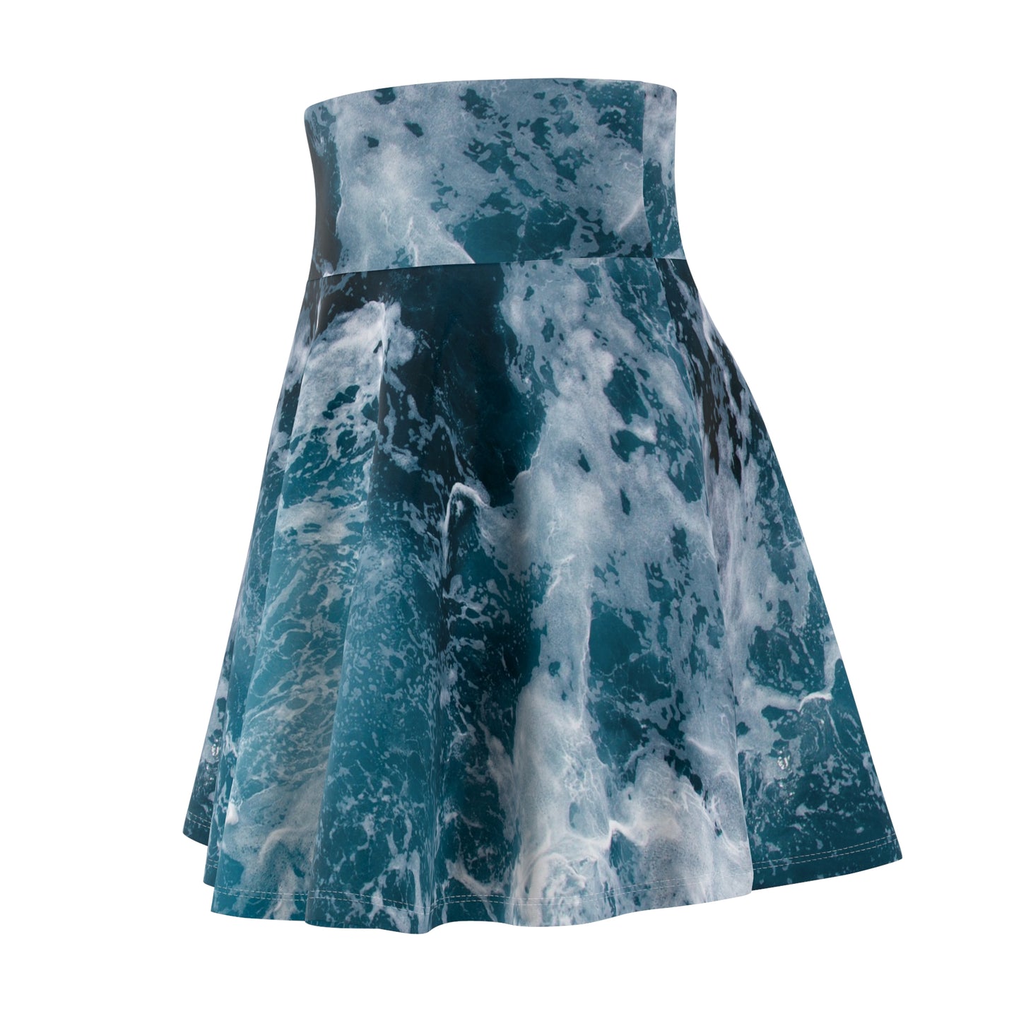 Ocean Waves Women's Skater Skirt, Summer Fashion, Beach Outfit, Casual Wear, Gift for Her, AOP Print Skirt