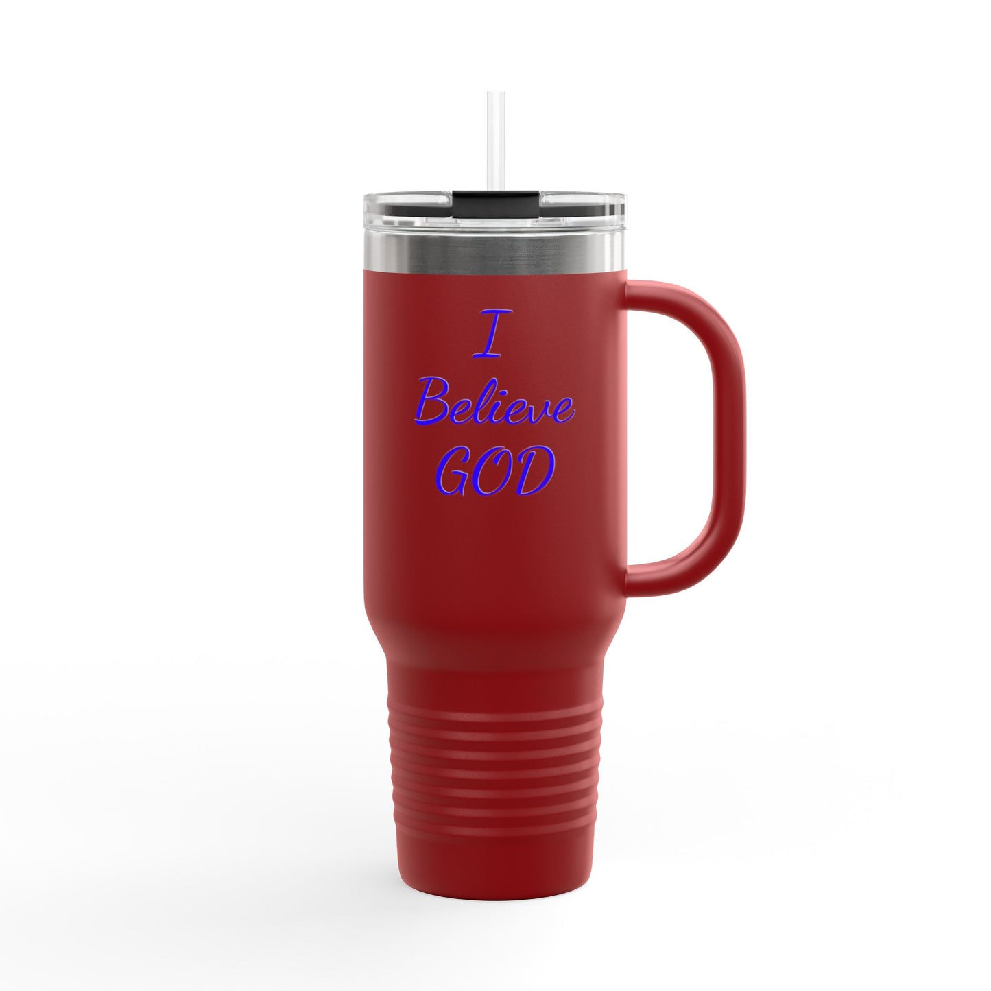 Faith-Inspired Insulated Travel Mug, Perfect for On-the-Go Sips, Gift for Believers, 40oz Coffee Cup for Road Trips, I Believe God