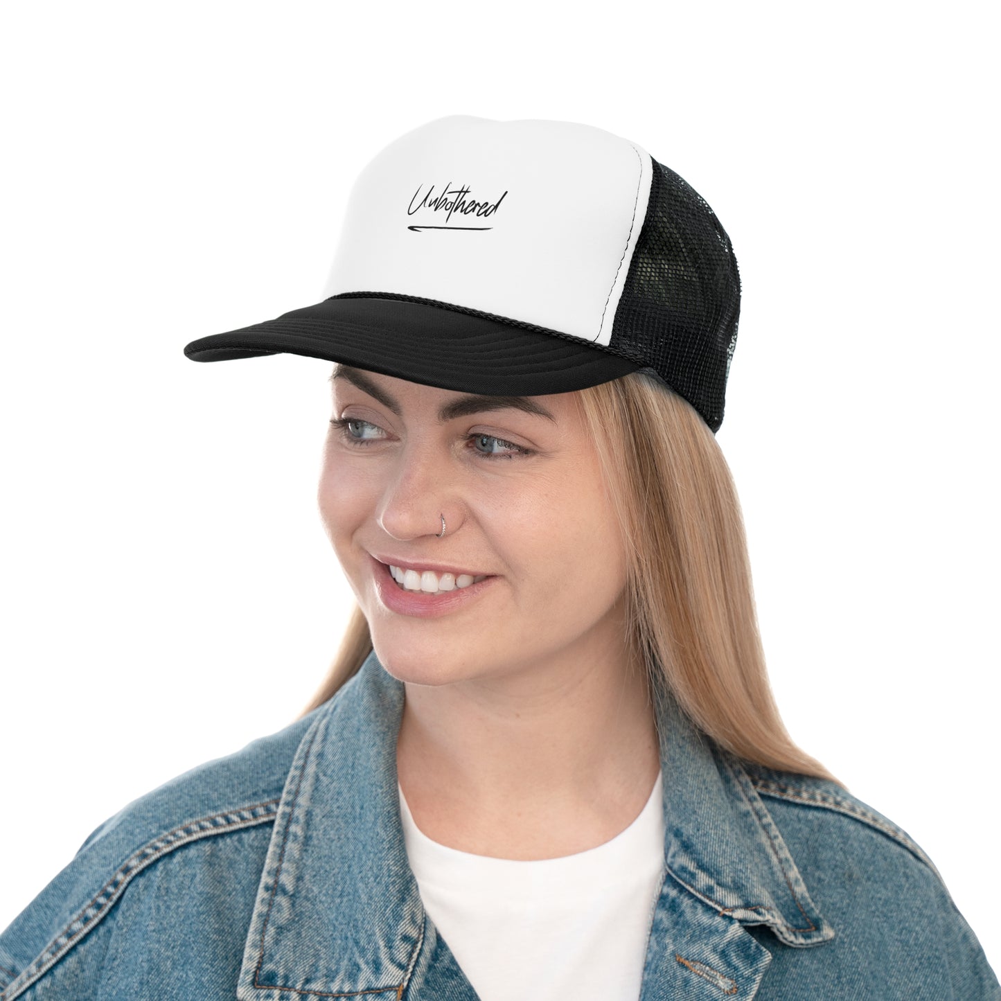 Unbothered Trucker Cap | Stylish Casual Headwear for Relaxed Vibes, Perfect for Outdoor Activities and Gift Giving