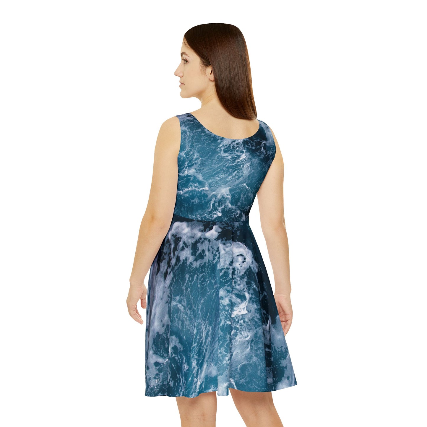 Ocean Wave Skater Dress for Women
