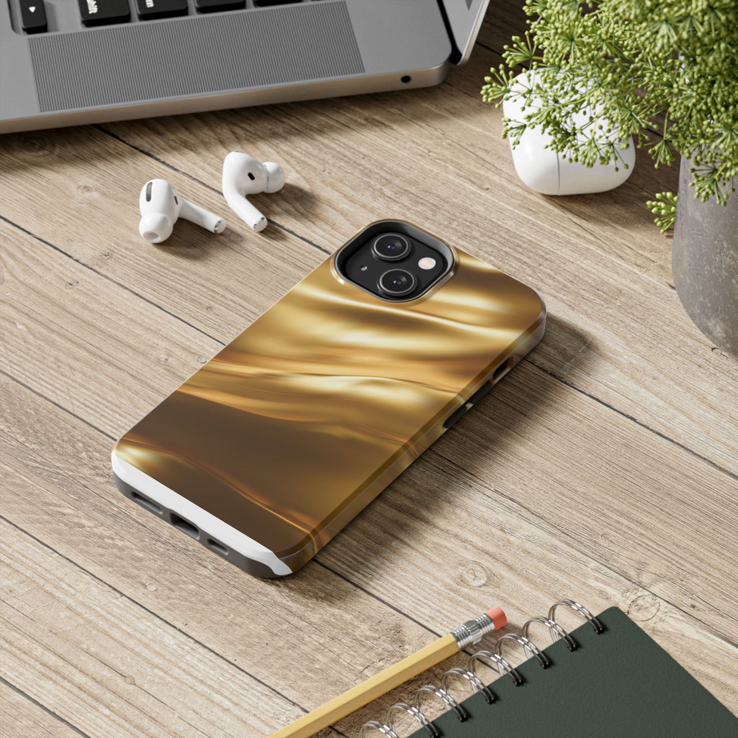 Luxurious Gold Phone Case, Tough Phone Cover, Premium Cell Phone Protector, Stylish Phone Accessory, Gift for Her