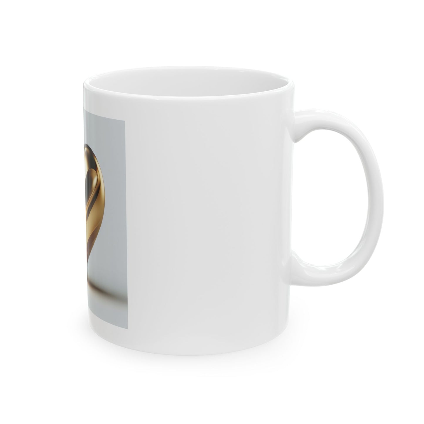 Golden Heart Ceramic Mug | Inspirational Gift, Custom Coffee Mug, Valentine's Day, Home Decor, Unique Present