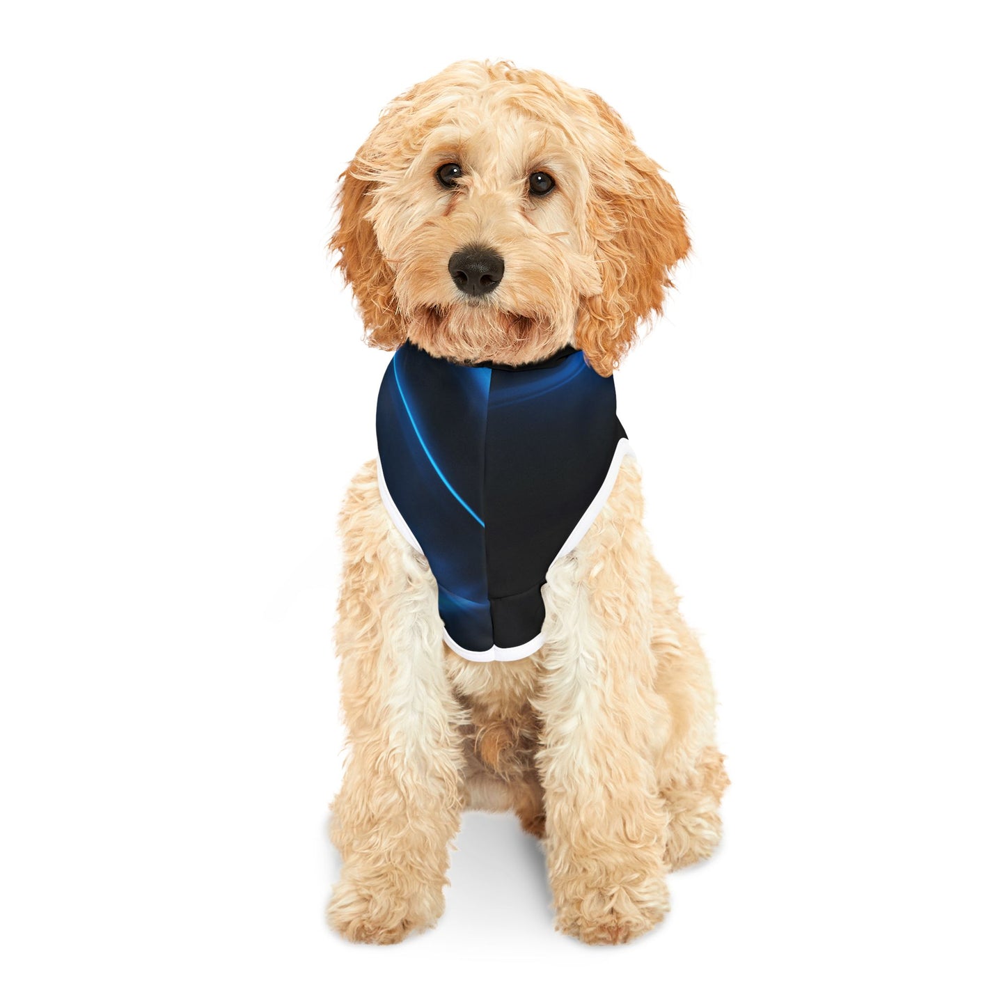 Stylish Pet Hoodie with Blue Wave Design, Cozy Dog Apparel, Pet Fashion, Gift for Dog Lovers, Warm Hooded Jacket for Pets