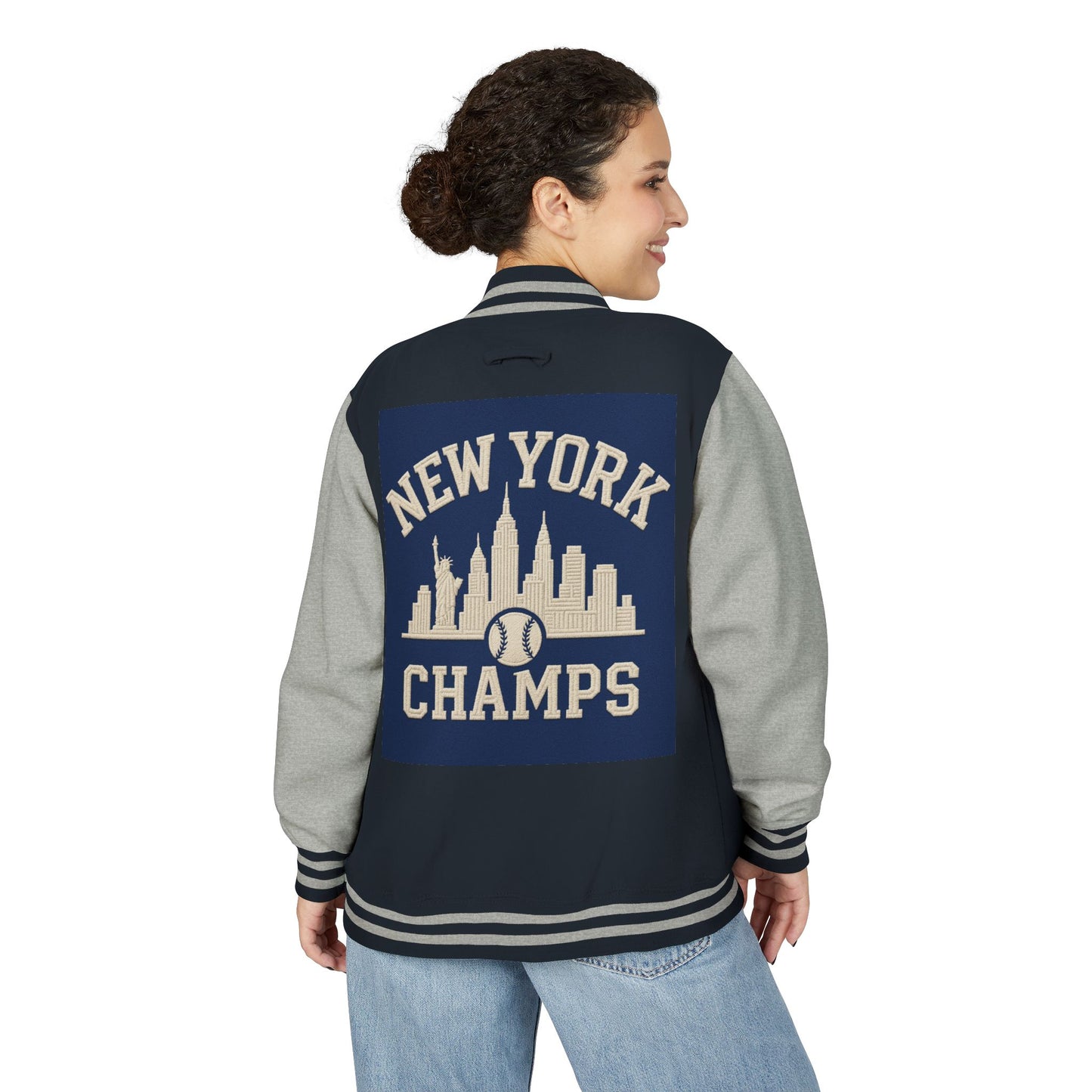 Unisex Heavyweight New York Champs Letterman Jacket | Streetwear, College Gear, Sports Fan Apparel, Retro Style, Graduation Gift
