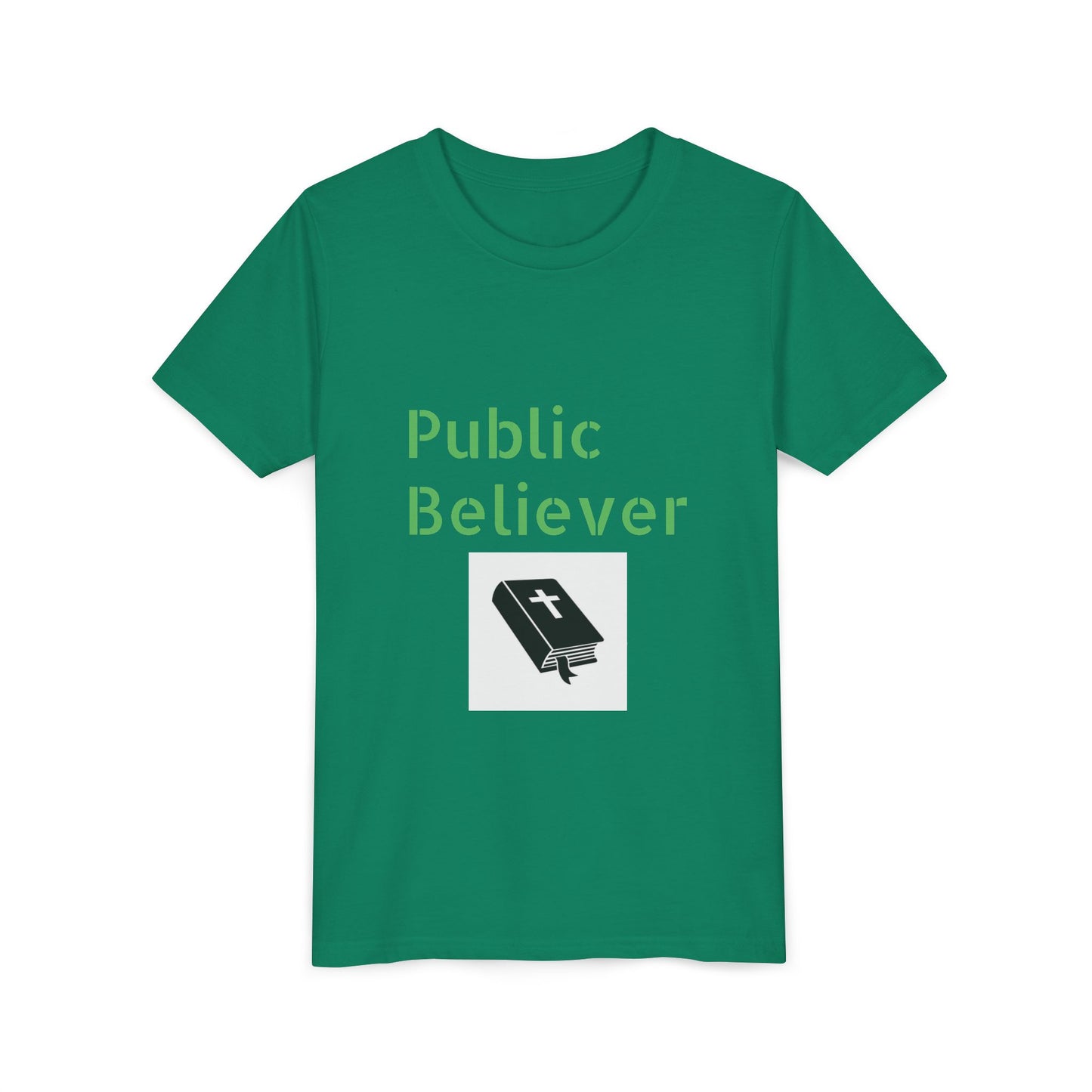 Public Believer Youth Tee | Christian Youth Shirt | Faith-Based Gift | Casual Wear | Sunday School Outfit | Inspirational Top