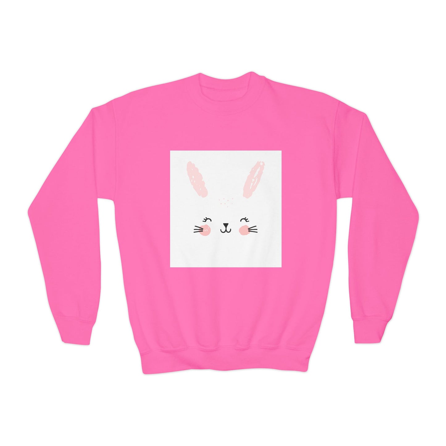 Cute Bunny Youth Crewneck Sweatshirt for Girls