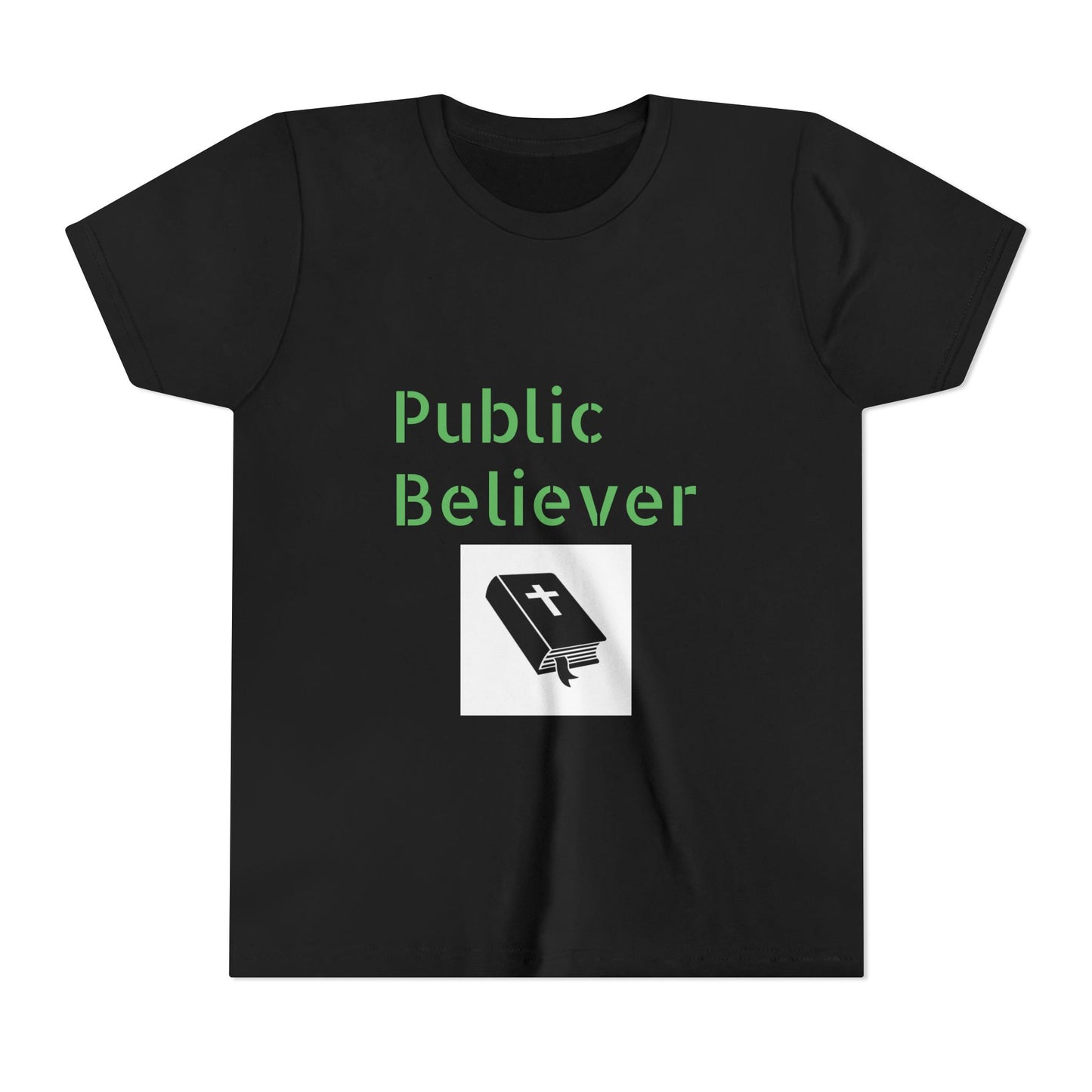 Public Believer Youth Tee | Christian Youth Shirt | Faith-Based Gift | Casual Wear | Sunday School Outfit | Inspirational Top