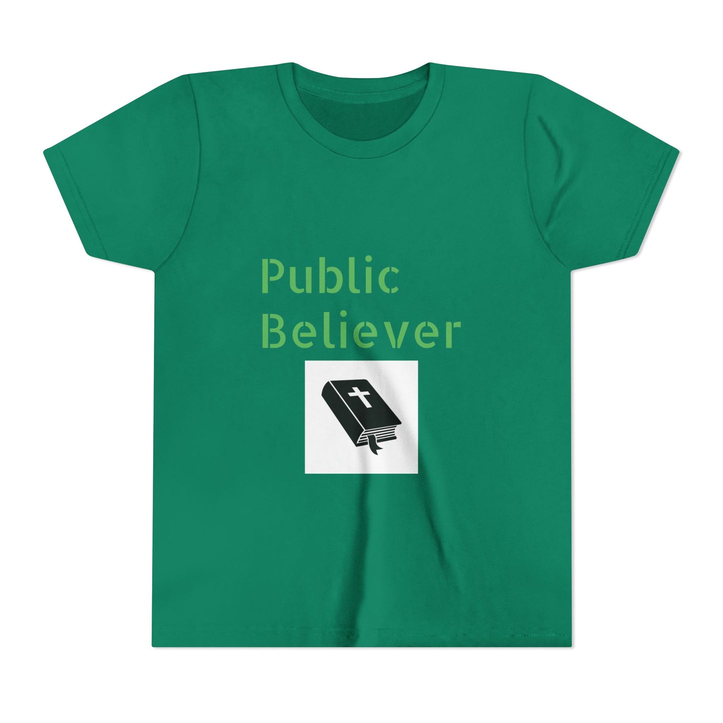 Public Believer Youth Tee | Christian Youth Shirt | Faith-Based Gift | Casual Wear | Sunday School Outfit | Inspirational Top