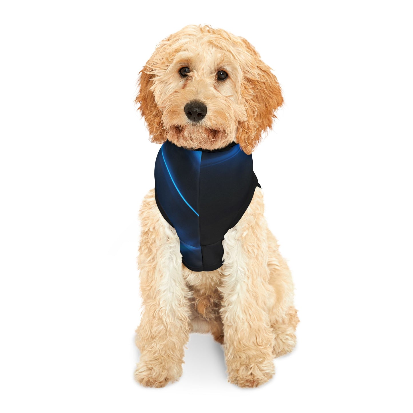 Stylish Pet Hoodie with Blue Wave Design, Cozy Dog Apparel, Pet Fashion, Gift for Dog Lovers, Warm Hooded Jacket for Pets