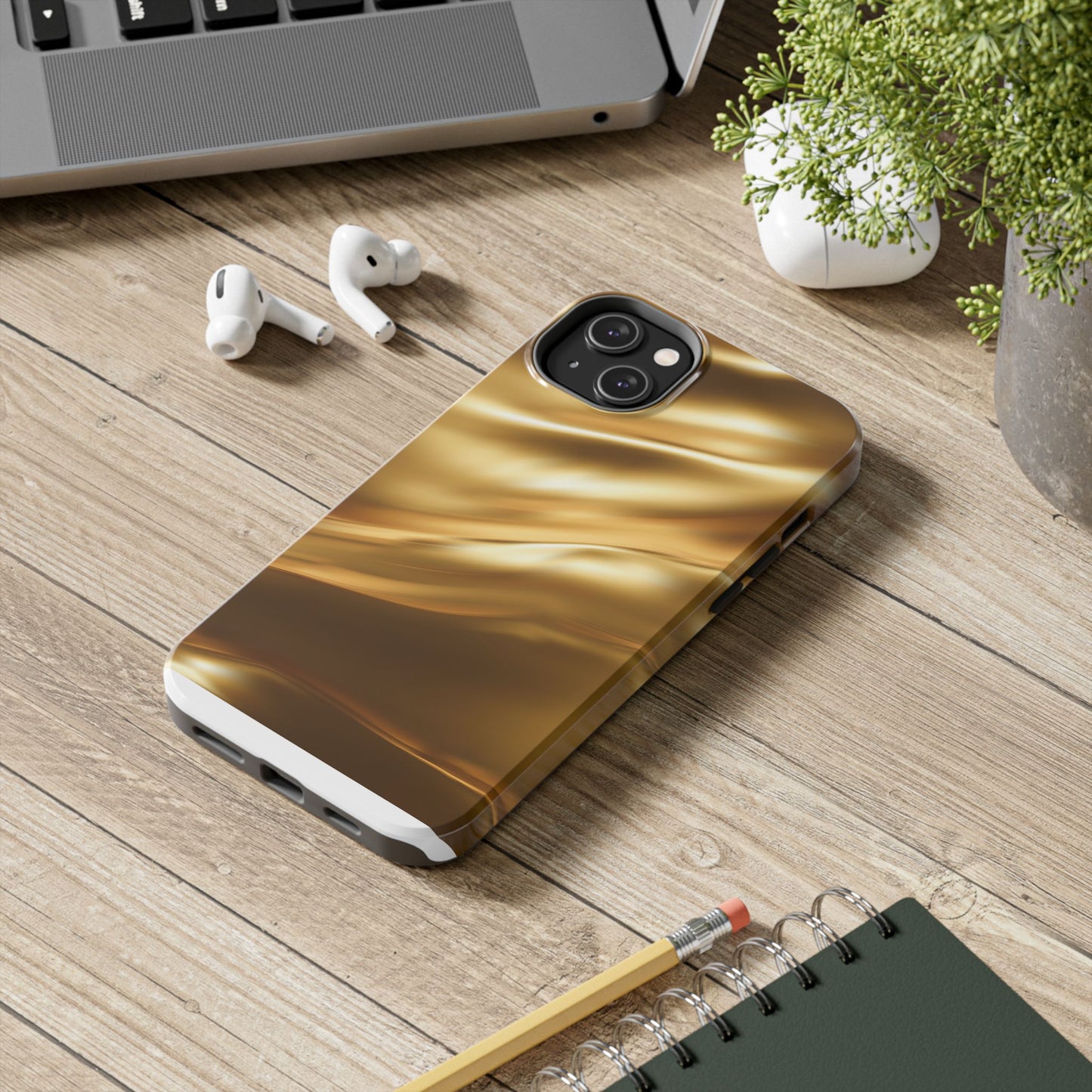 Luxurious Gold Phone Case, Tough Phone Cover, Premium Cell Phone Protector, Stylish Phone Accessory, Gift for Her