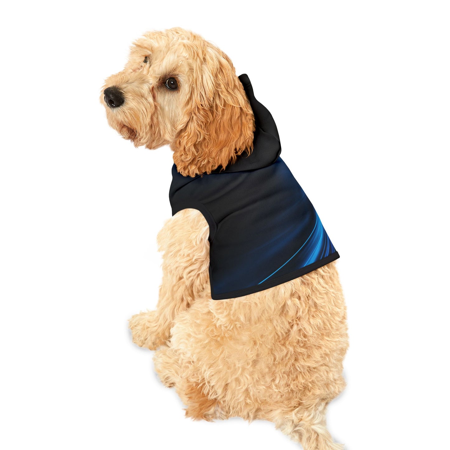 Stylish Pet Hoodie with Blue Wave Design, Cozy Dog Apparel, Pet Fashion, Gift for Dog Lovers, Warm Hooded Jacket for Pets