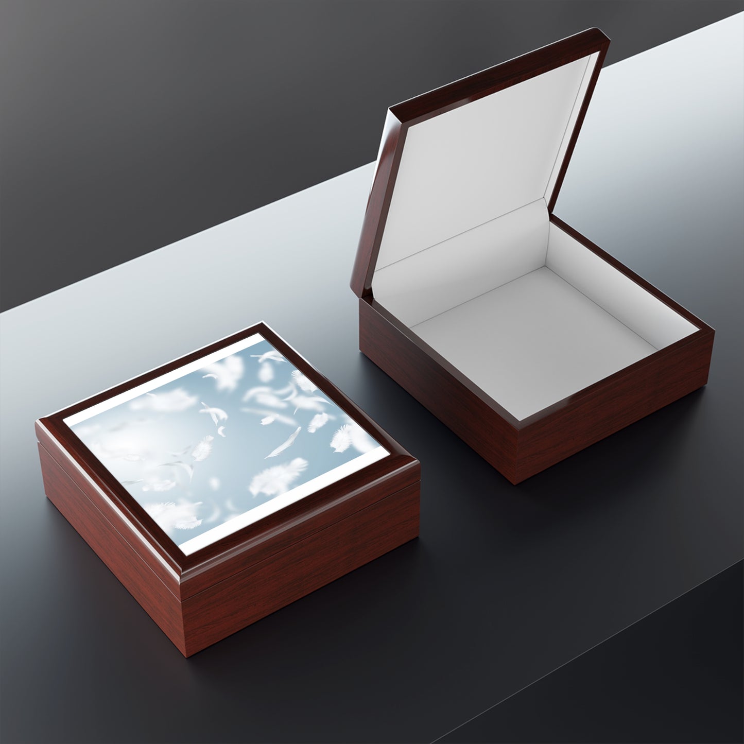 Elegant Feather Jewelry Box - Perfect for Gifts, Special Occasions, Organizing Accessories, Home Decor, Keepsake Storage