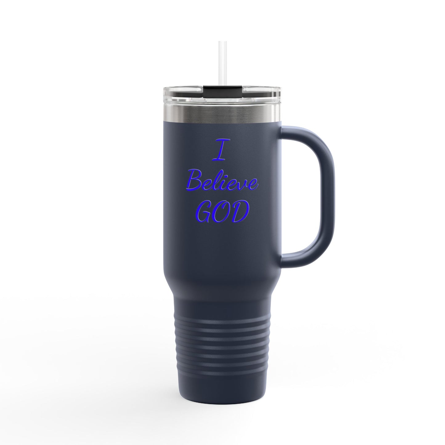 Faith-Inspired Insulated Travel Mug, Perfect for On-the-Go Sips, Gift for Believers, 40oz Coffee Cup for Road Trips, I Believe God