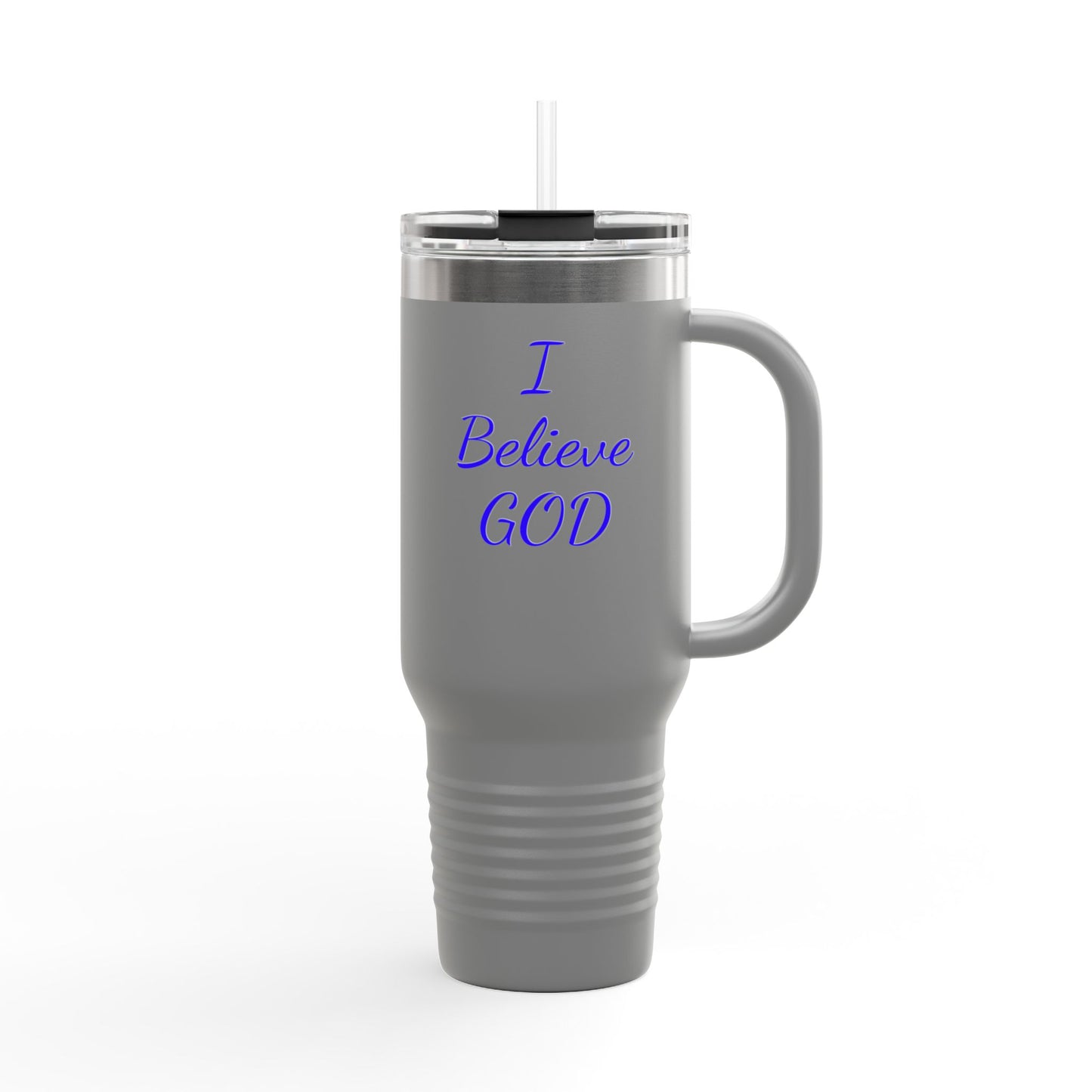 Faith-Inspired Insulated Travel Mug, Perfect for On-the-Go Sips, Gift for Believers, 40oz Coffee Cup for Road Trips, I Believe God