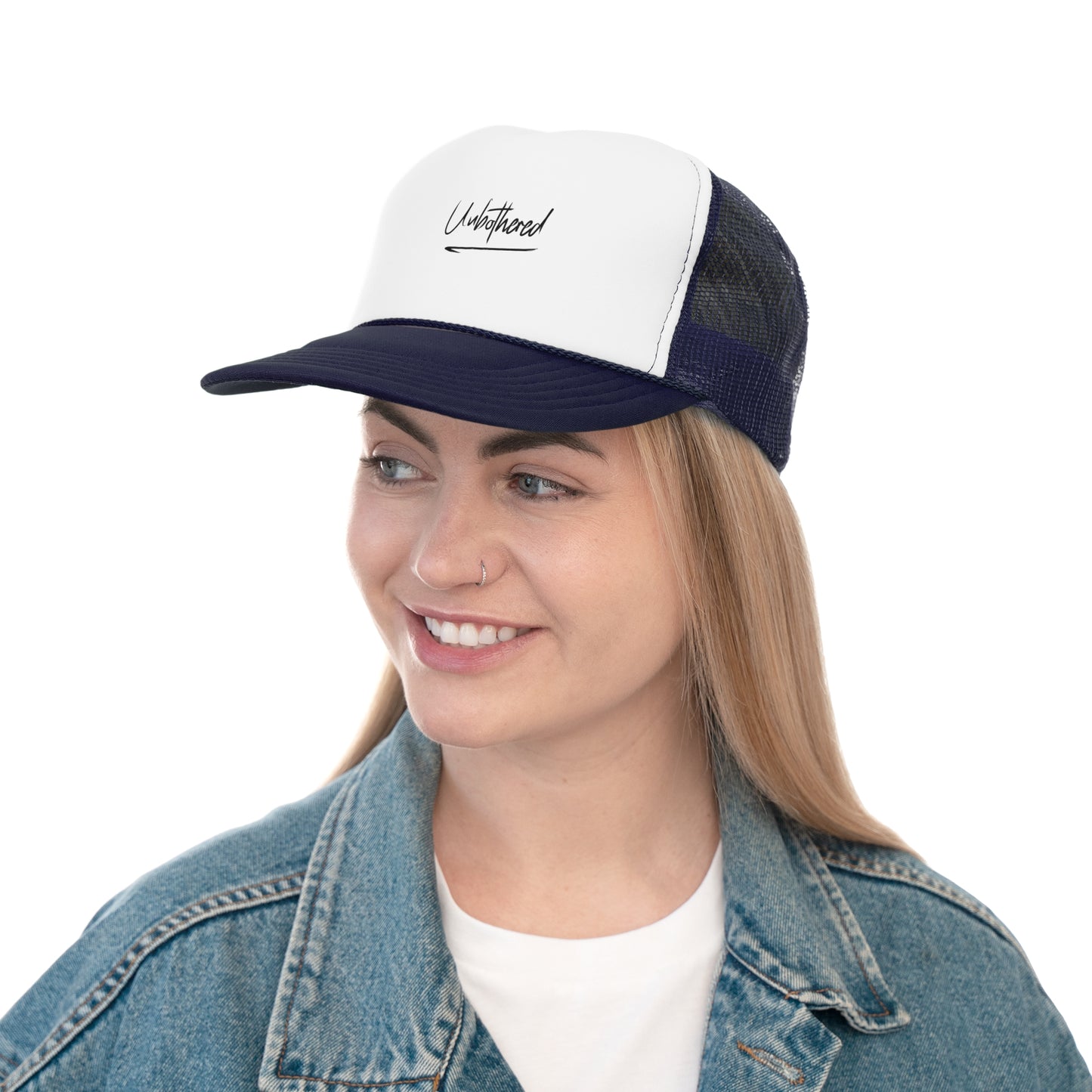 Unbothered Trucker Cap | Stylish Casual Headwear for Relaxed Vibes, Perfect for Outdoor Activities and Gift Giving